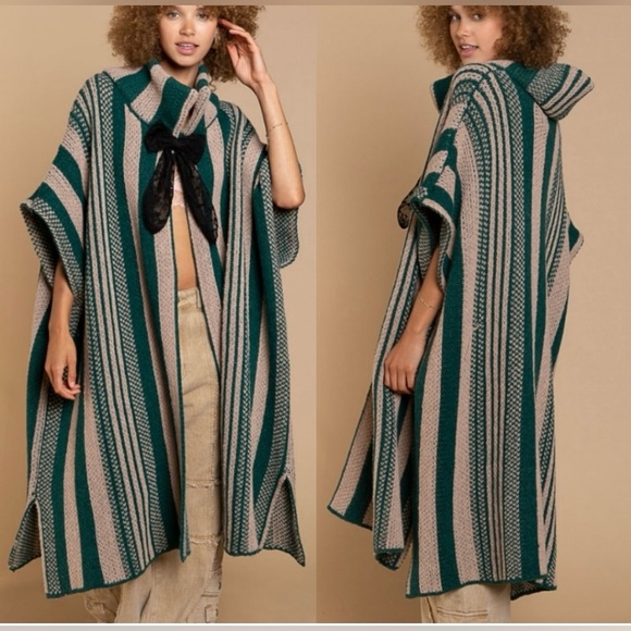 Women’s POL Long Striped Oversized Knit Cardigan Sweater NEW - Picture 5 of 7